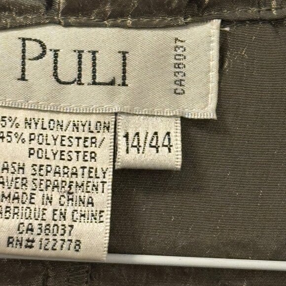 Puli Metallic  Ruched Jacket With Dramatic Collar Sz 14 lightweight NWT - Picture 2 of 11